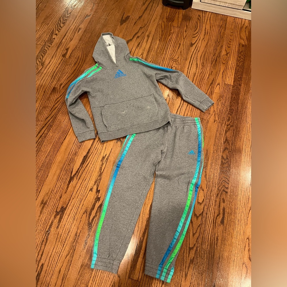 Adidas set sweatsuit track boys XL 3 stripes RARE COLORWAY
